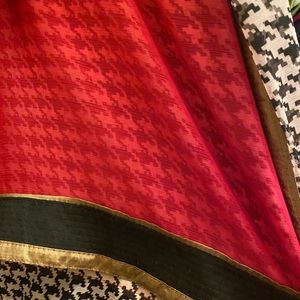 Pink black and white sari